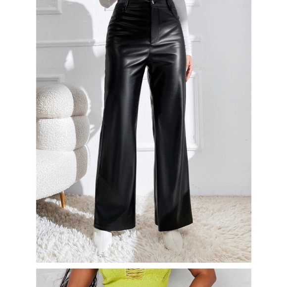 NWT Genuine Leather Pants Size 8 High Waist - Picture 3 of 6